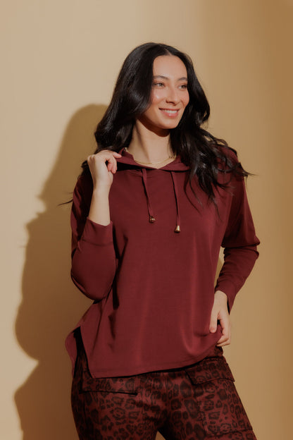 Burgundy Tencel Hoodie