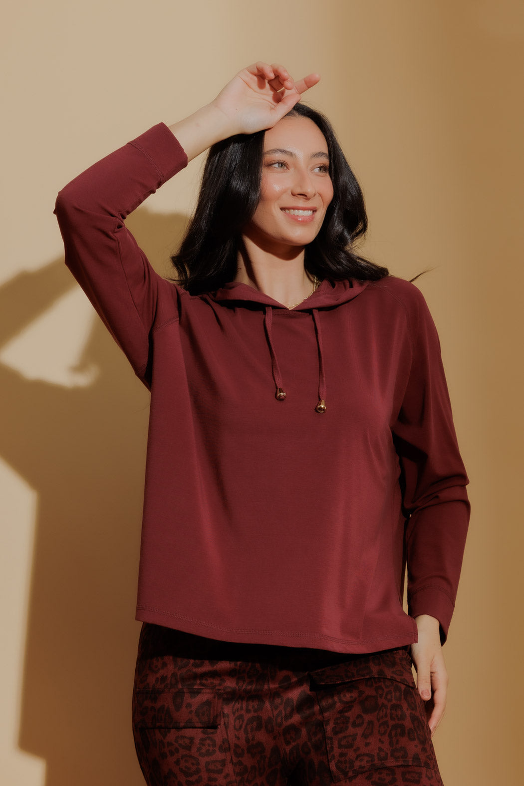 Burgundy Tencel Hoodie