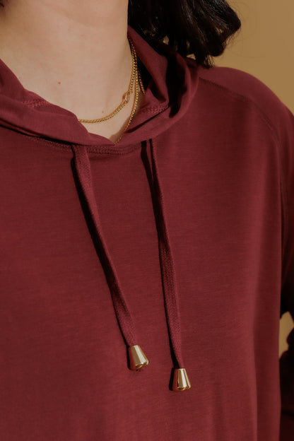 Burgundy Tencel Hoodie
