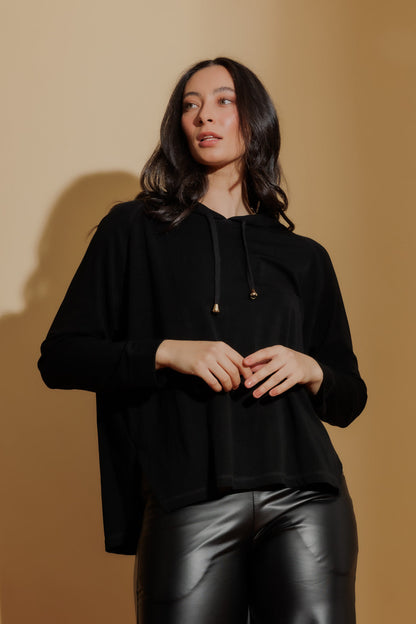 Black Tencel Hoodie