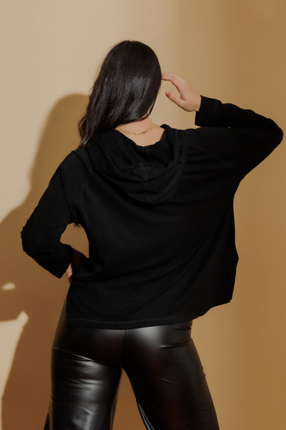Black Tencel Hoodie
