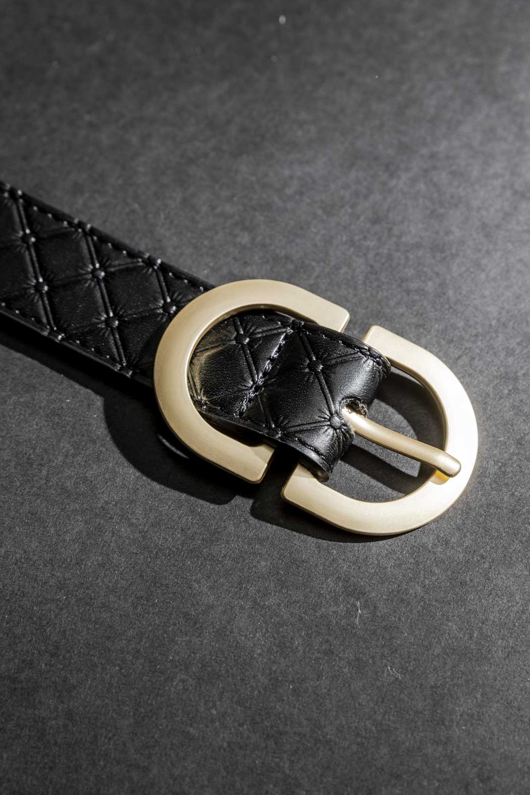 Black Embossed Classic Belt Black O/S