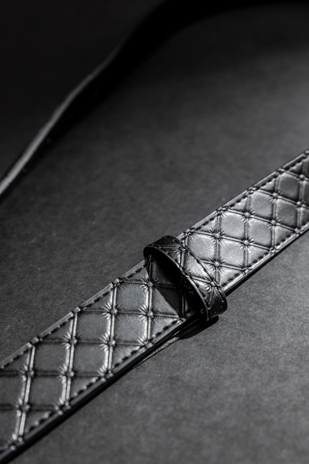 Black Embossed Classic Belt Black O/S