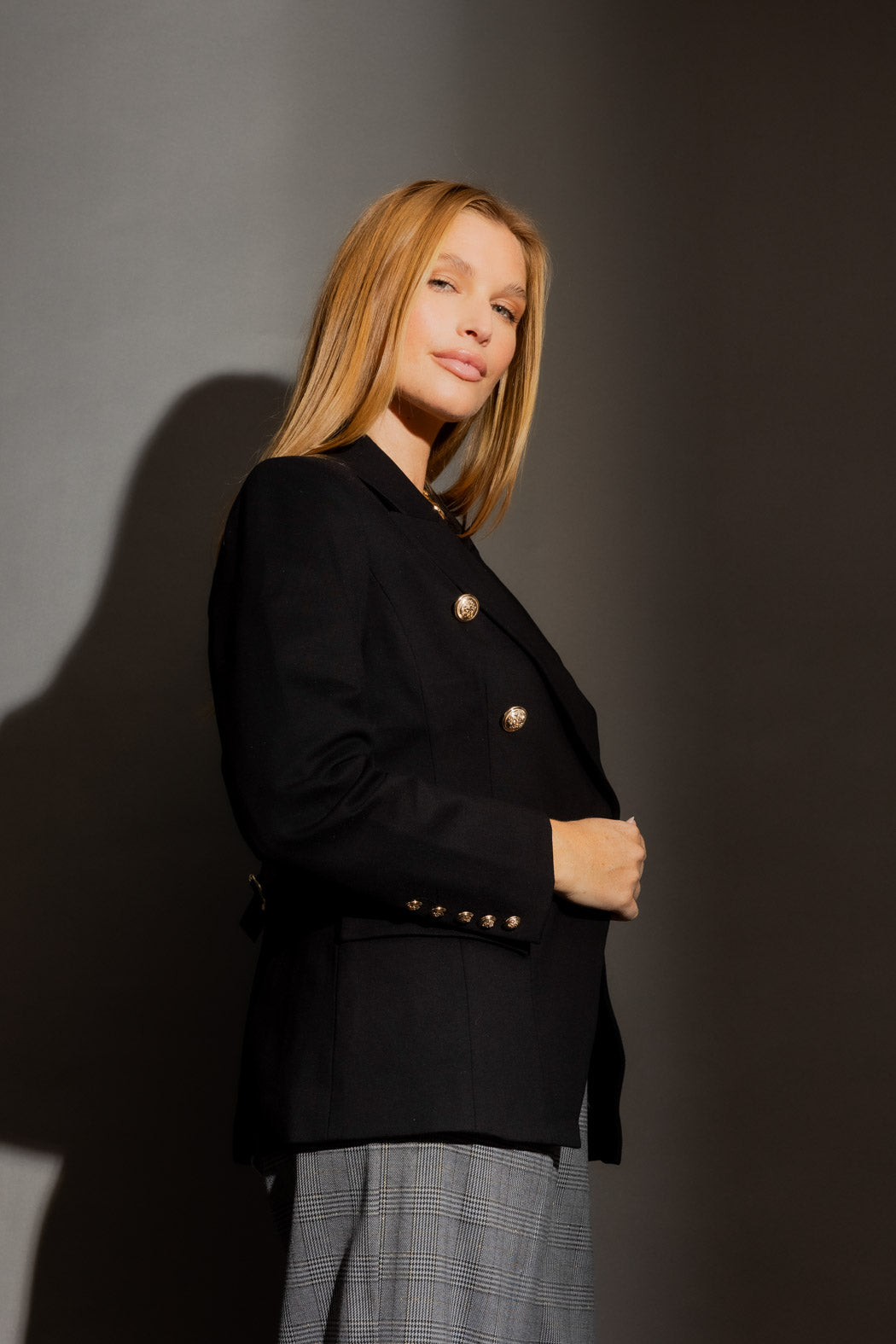 Black Ponte Belted Sisca Blazer