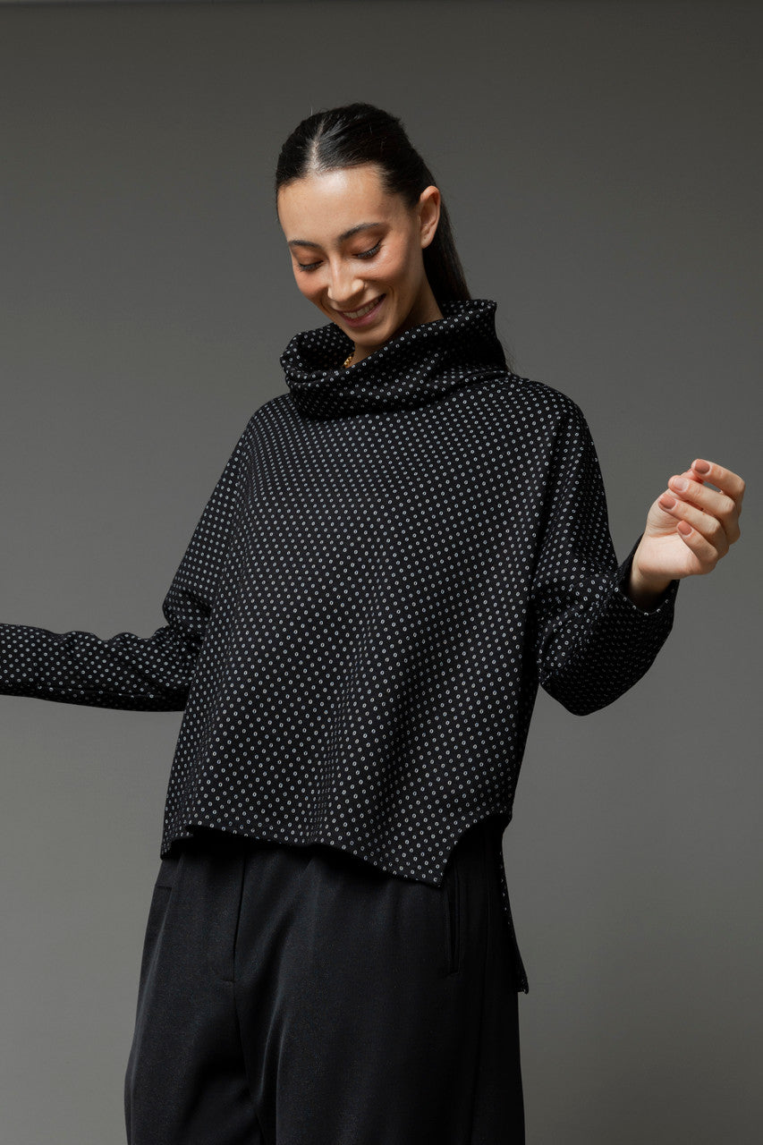 Black Spot Jacquard Turtleneck Jumper
