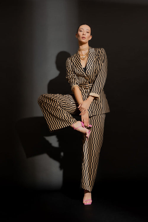 Beige/Black Wave Cleo Pant Beige/Black Wave