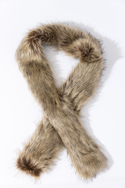 Beige Faux Fur Scarf
