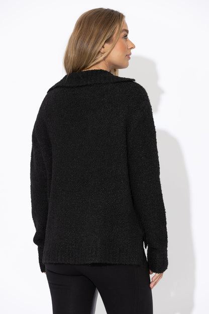 Black Polo Knit Jumper