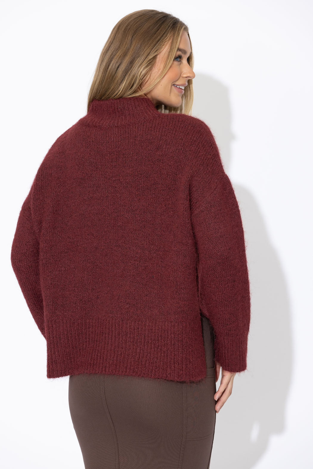 Burgundy Front Seam Jumper