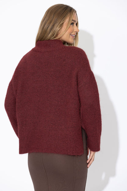 Burgundy Front Seam Jumper