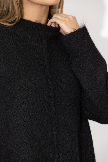 Black Front Seam Jumper