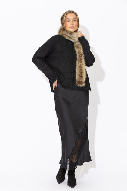 Black Front Seam Jumper