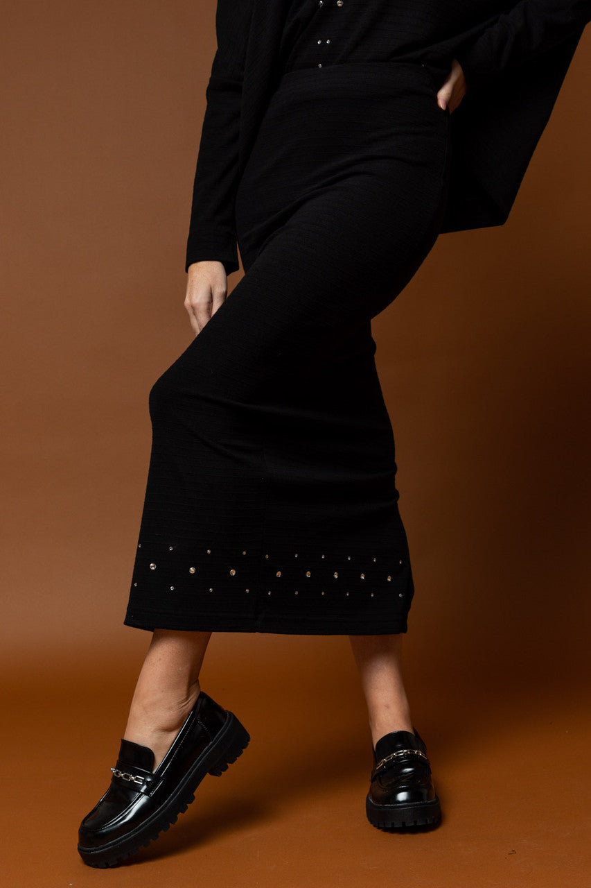 Black Ava Diamante Skirt
