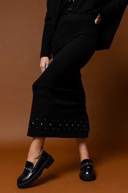 Black Ava Diamante Skirt