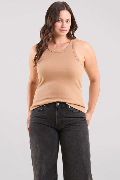 Essential Rib Tank Top | Cinnamon