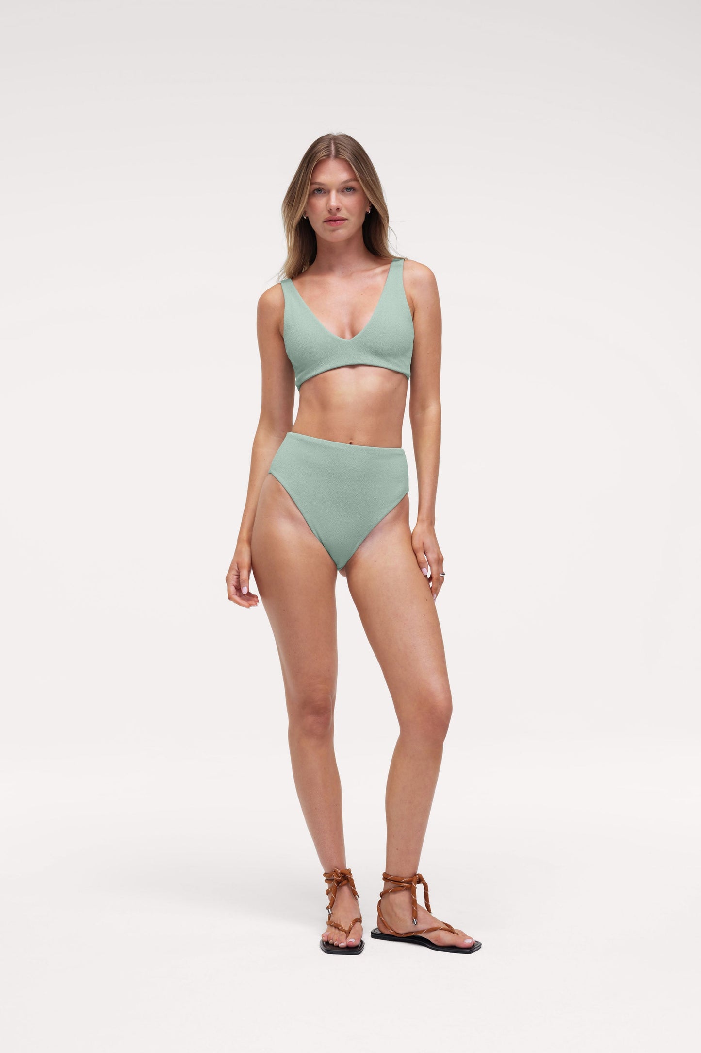 Plunge Bikini Top | Crispy Pistachio