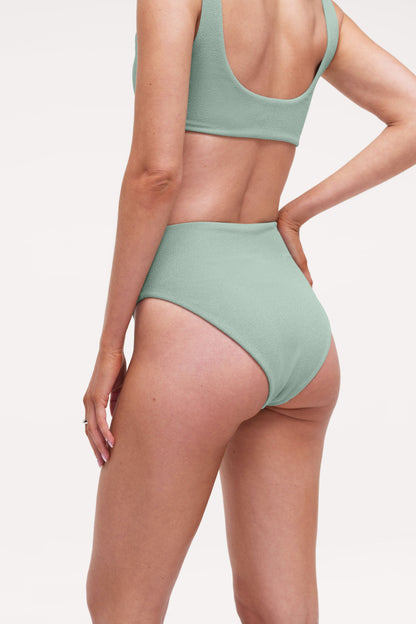 High Waist Bikini Bottom | Crispy Pistachio