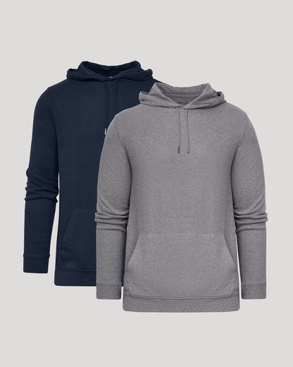 Heather Gray & Navy Waffle Hoodie 2-Pack