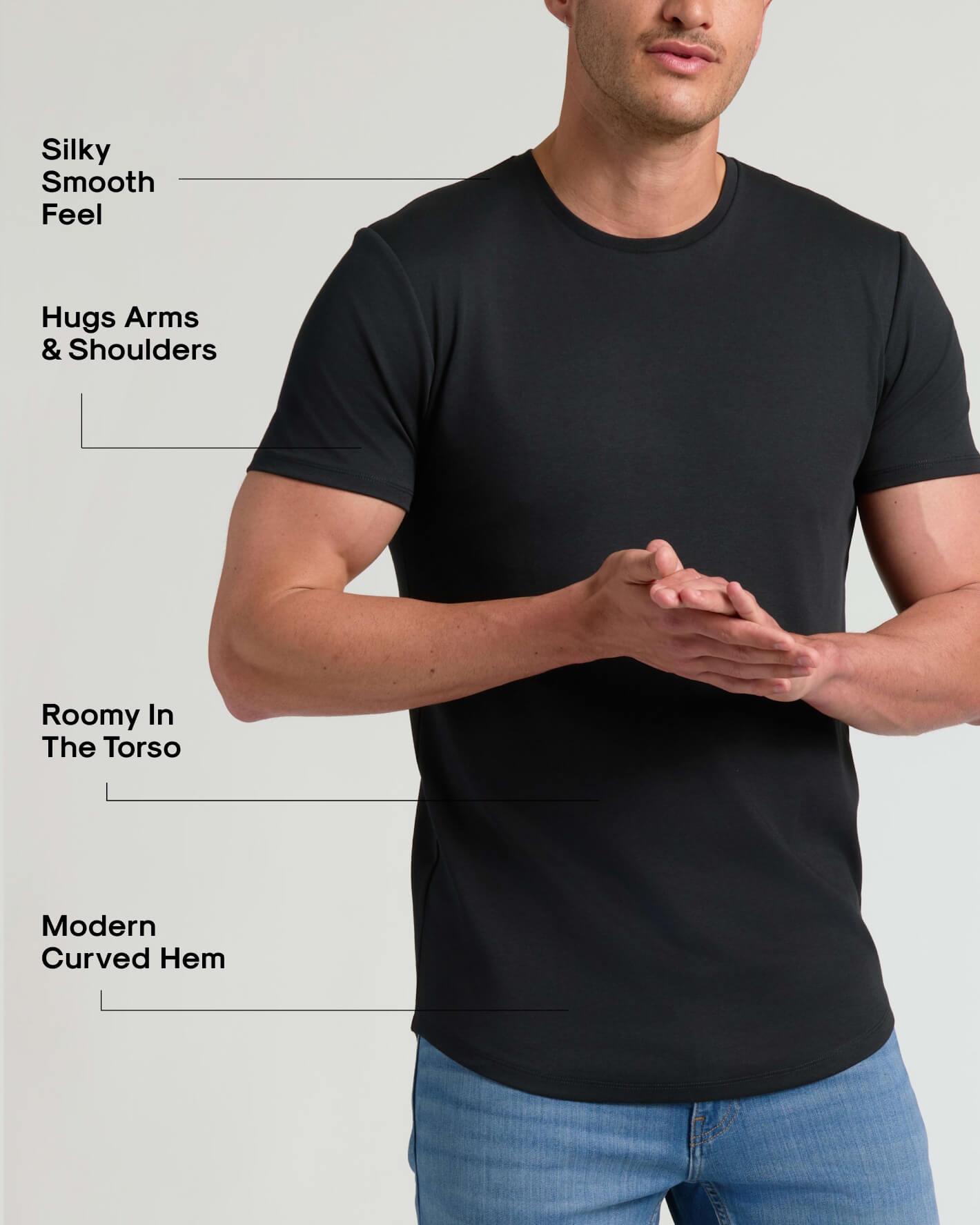 Tall Pima Cotton Blend Curved Hem Crew 7-Pack