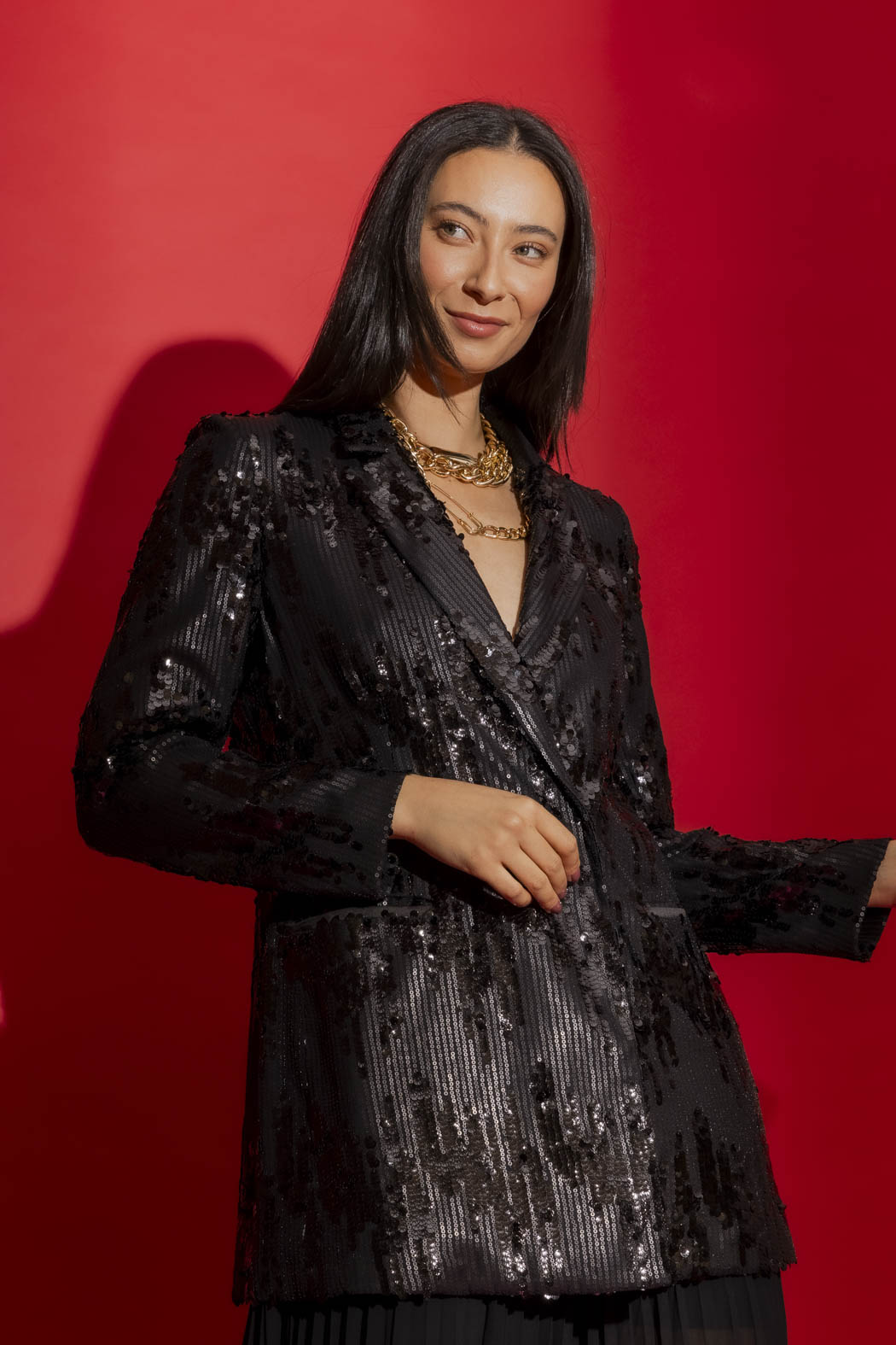 Black Sequin Blazer