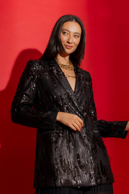Black Sequin Blazer