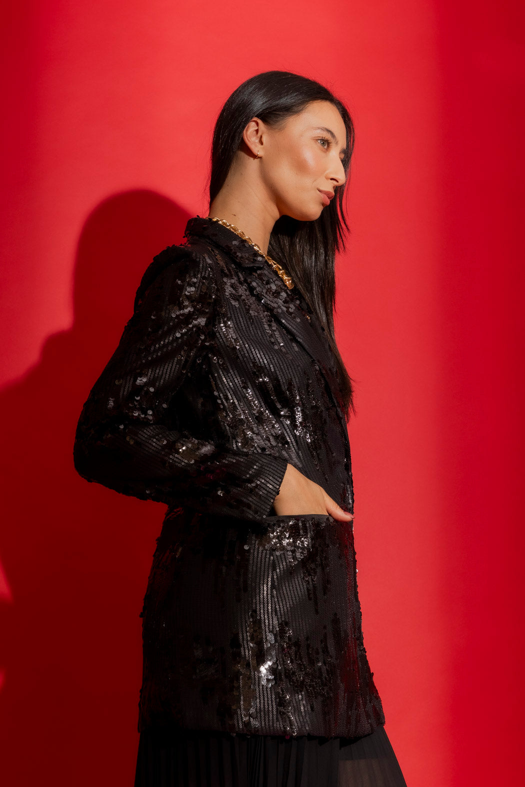 Black Sequin Blazer