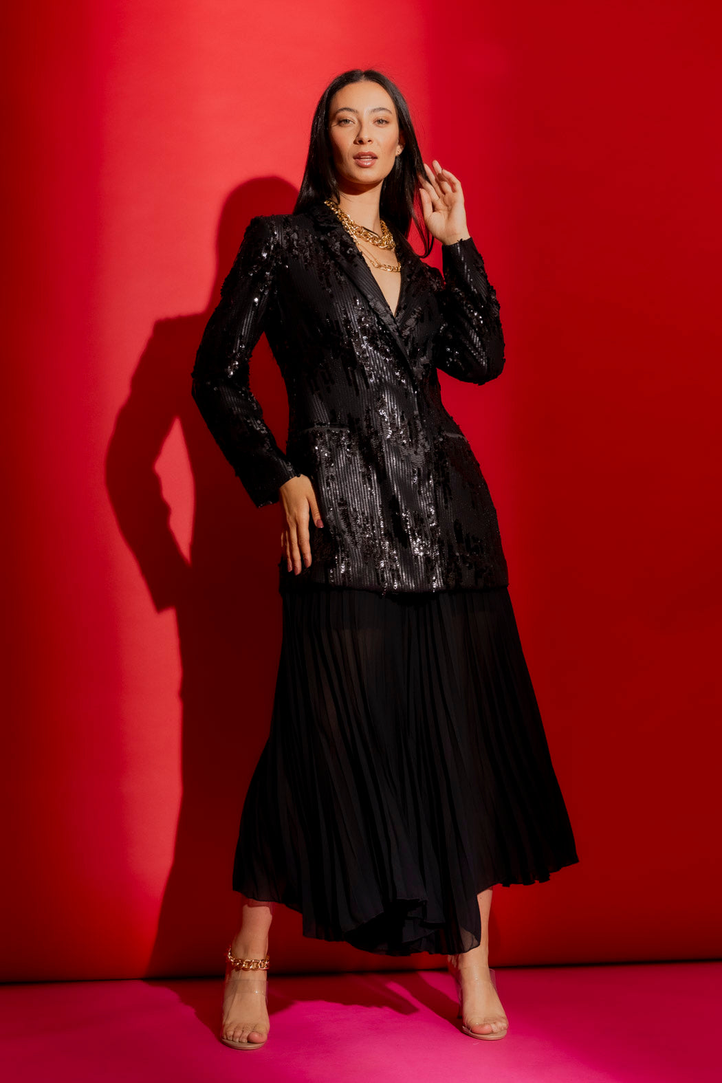 Black Sequin Blazer