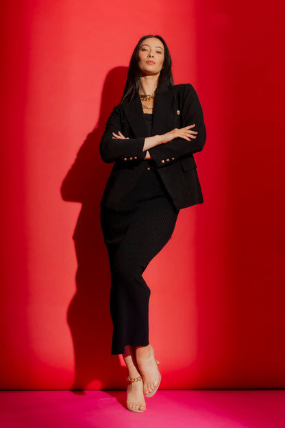 Black Shimmer Sisca Blazer