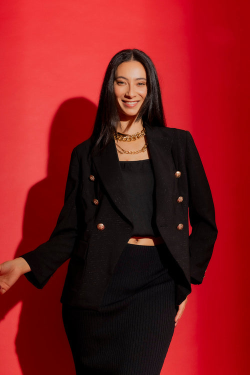 Black Shimmer Sisca Blazer
