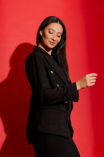 Black Shimmer Sisca Blazer