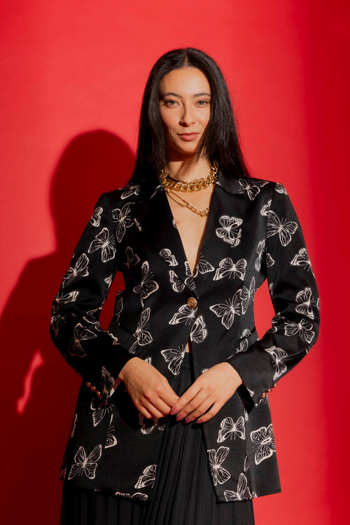 Butterfly Print Blazer