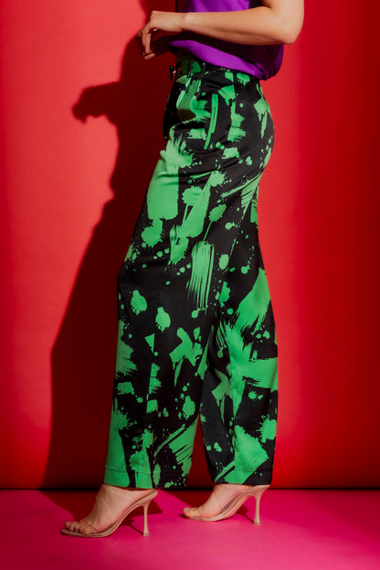 Black/Green Cleo Pant