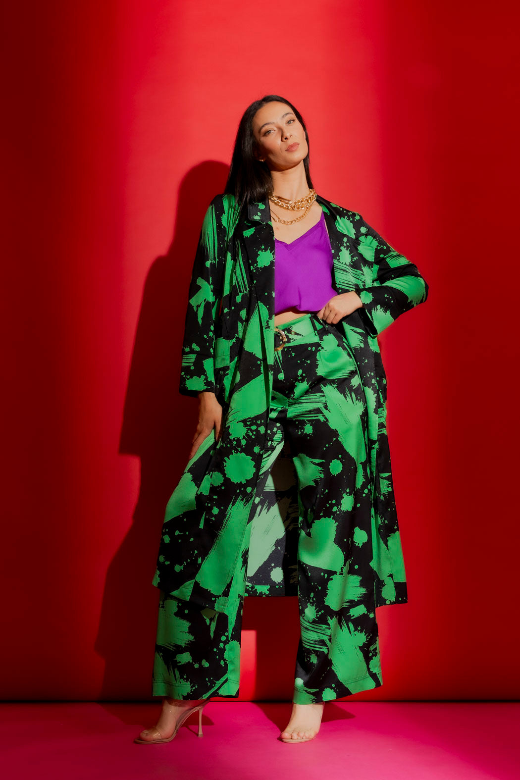 Black/Green Cleo Pant