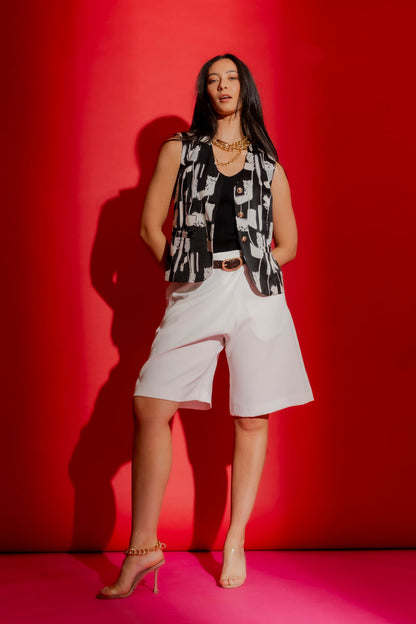 Black/White Tailored Vest