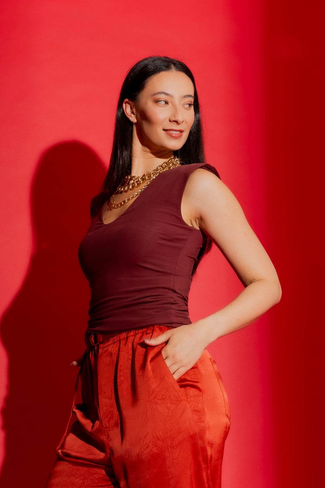 Burgundy Tencel Lust Cami