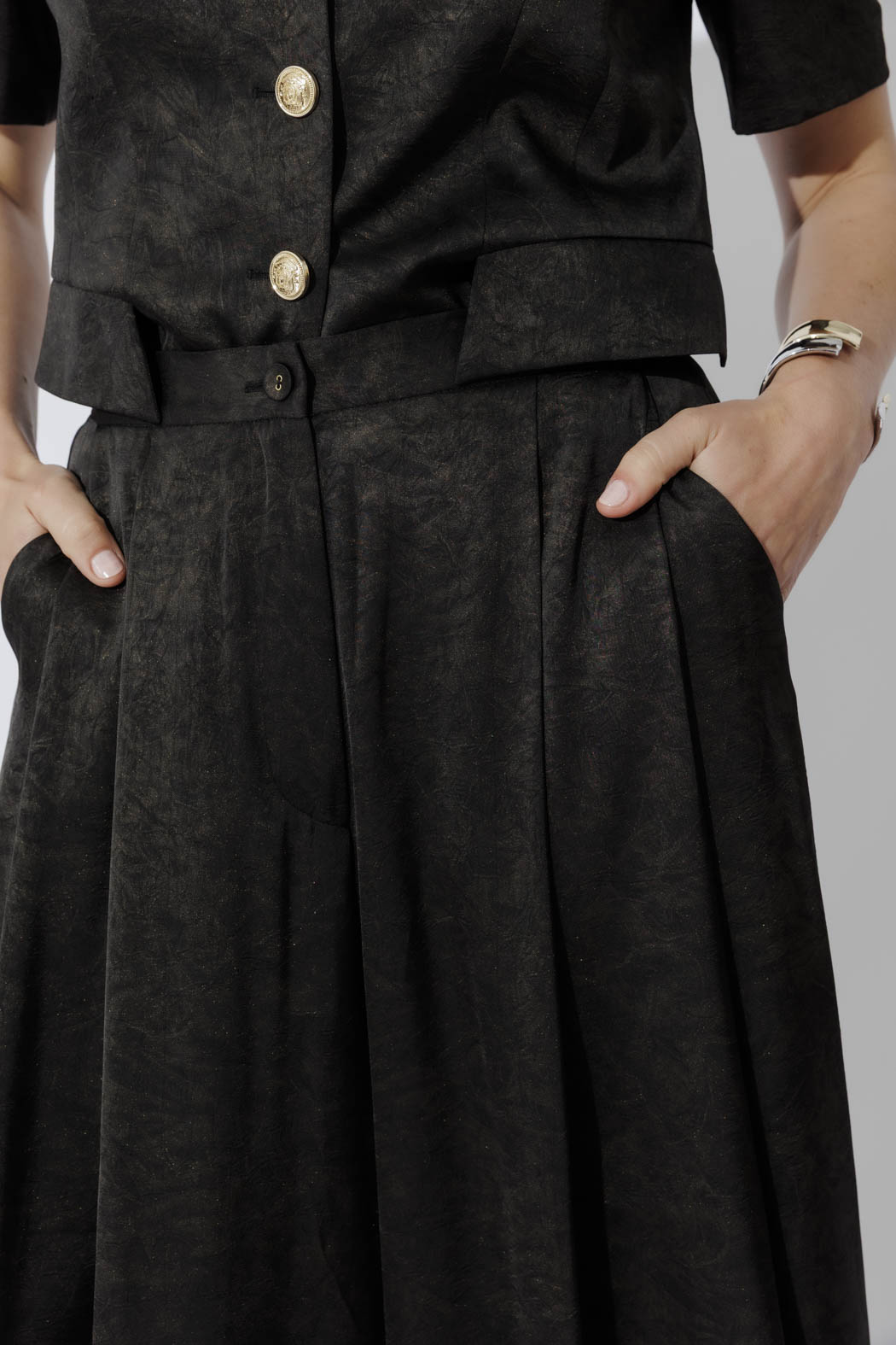Black/Gold Wide Leg Culotte