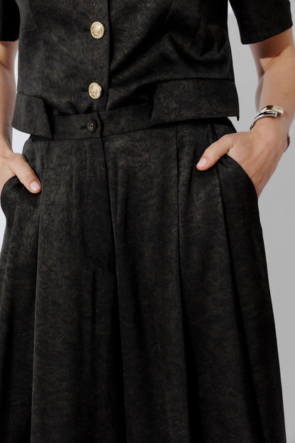 Black/Gold Wide Leg Culotte
