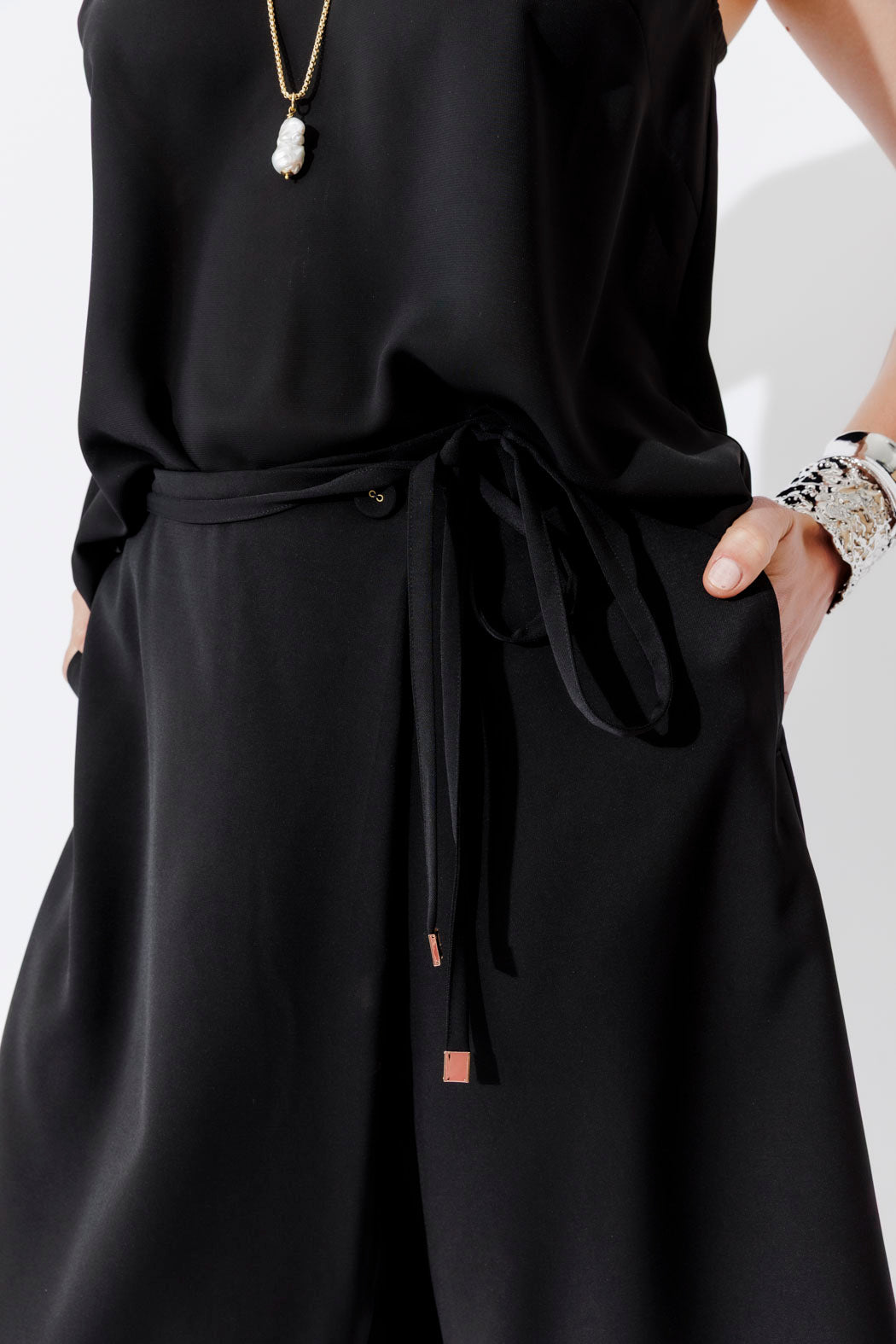 Black Euro Wrap Shorts
