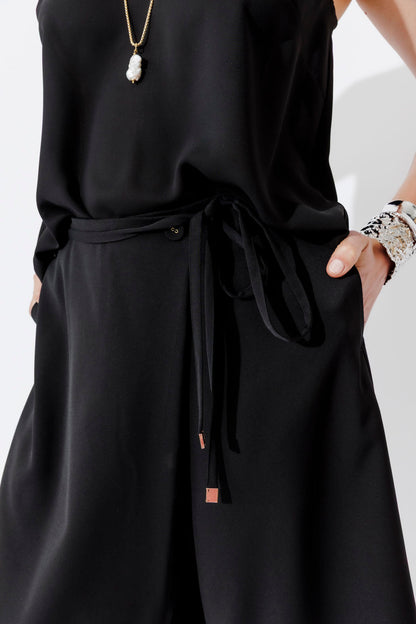 Black Euro Wrap Shorts