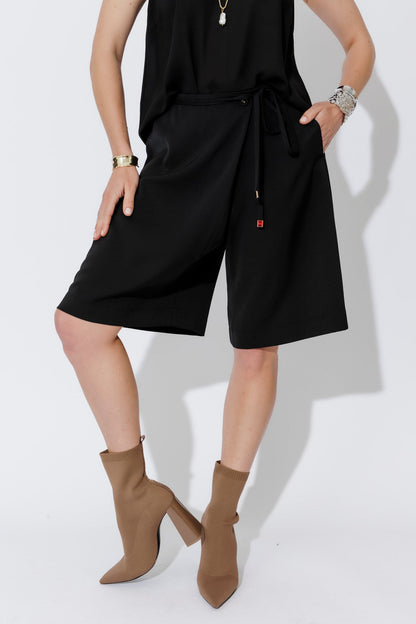 Black Euro Wrap Shorts