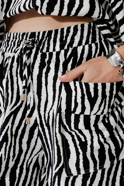 Black/White Cargo Shorts