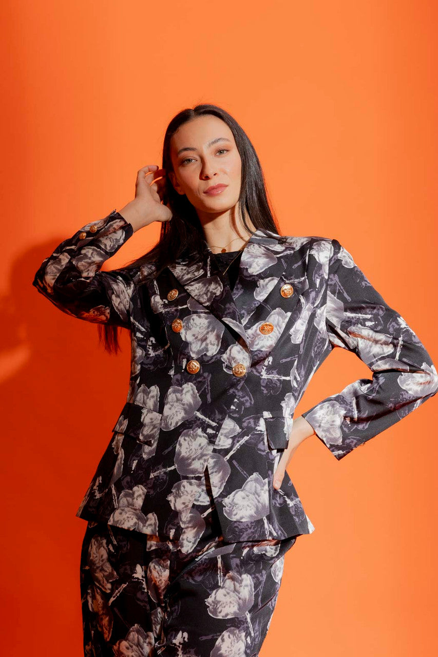 Black Floral Sisca Blazer