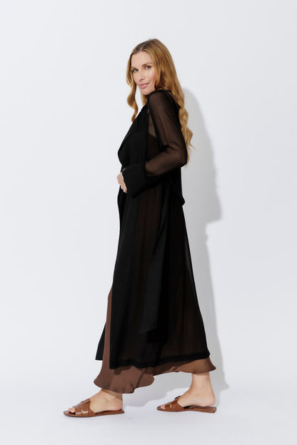Black Sheer Viscose Trench S