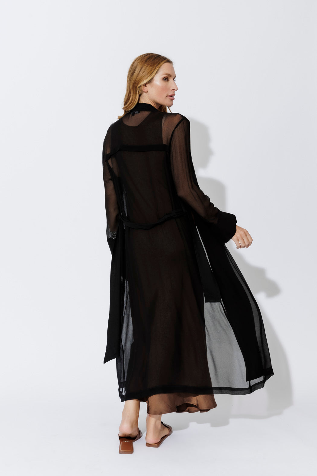 Black Sheer Viscose Trench S