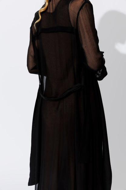Black Sheer Viscose Trench S