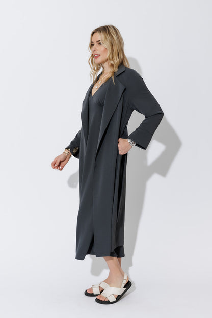 Charcoal Luxury Trench Coat
