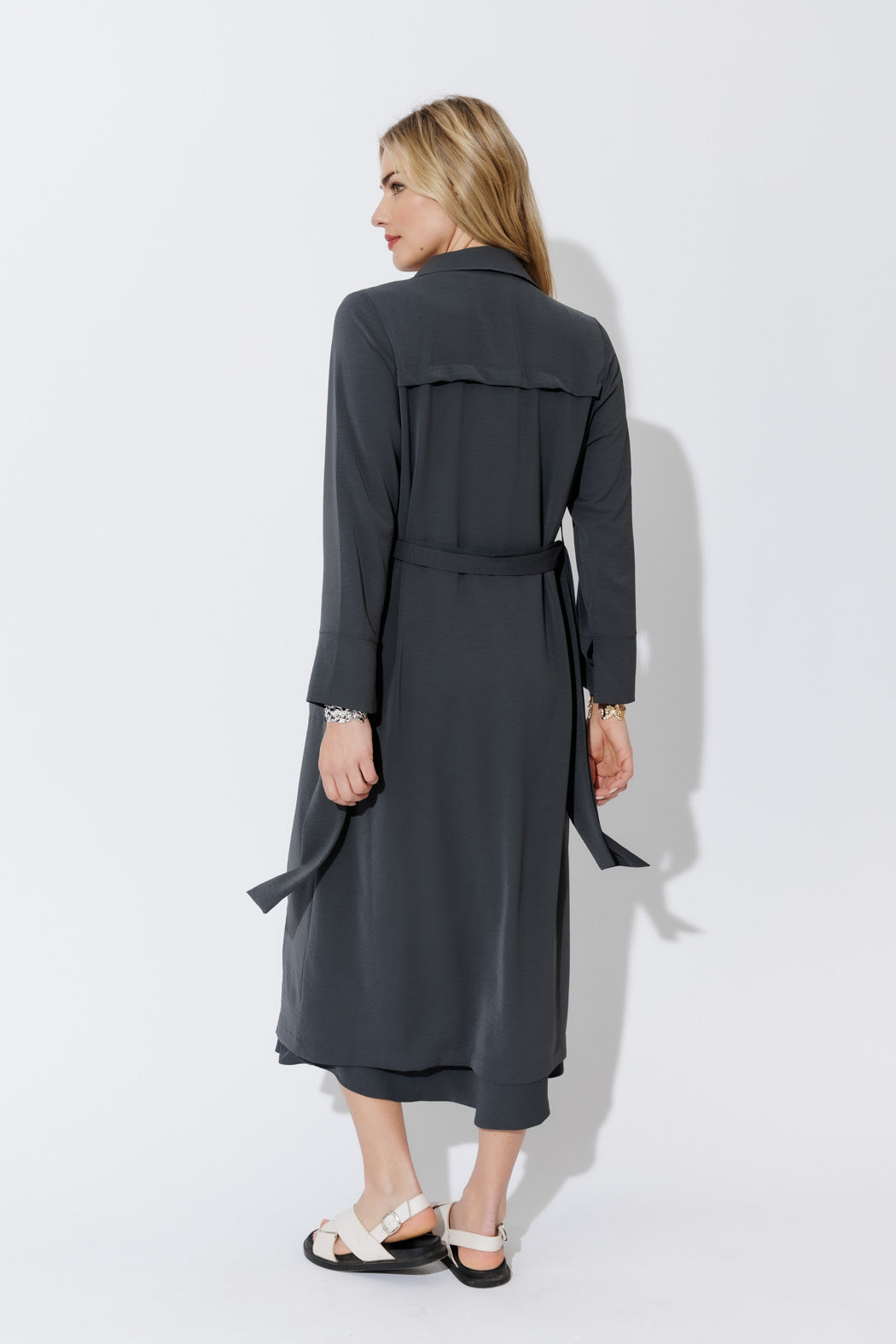 Charcoal Luxury Trench Coat