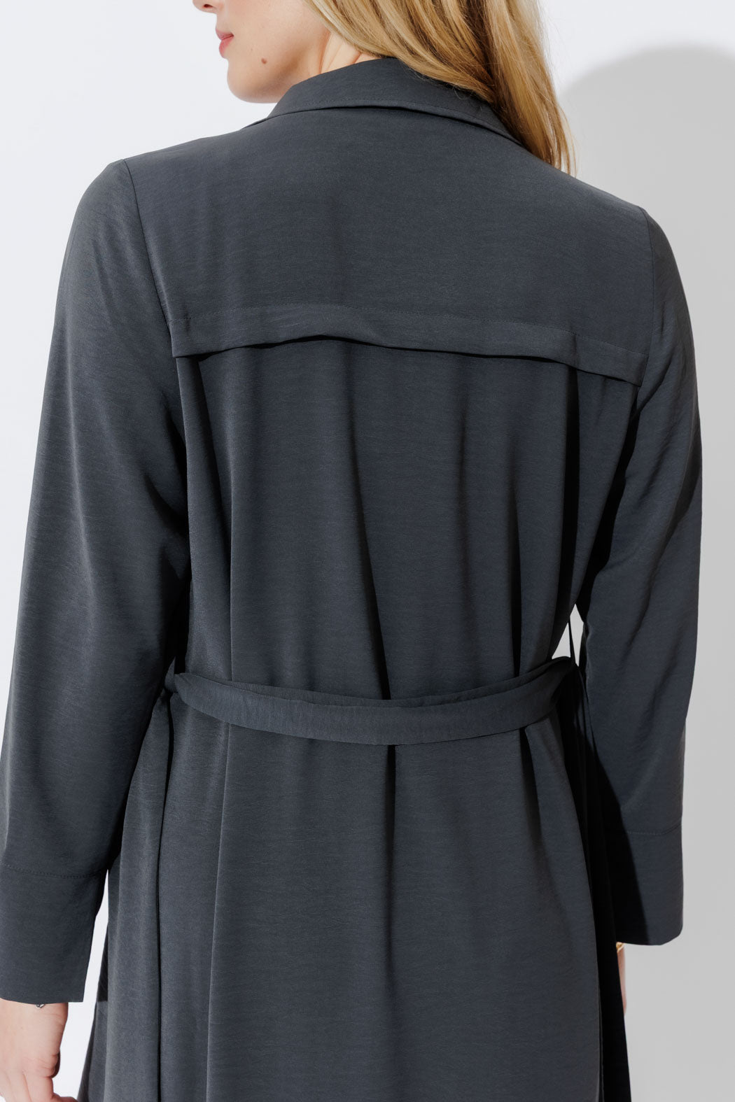 Charcoal Luxury Trench Coat