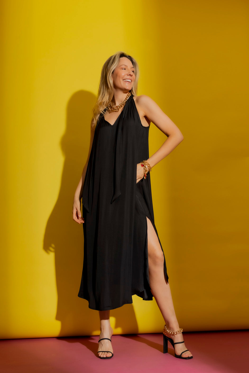 Black Tie Neck Dress