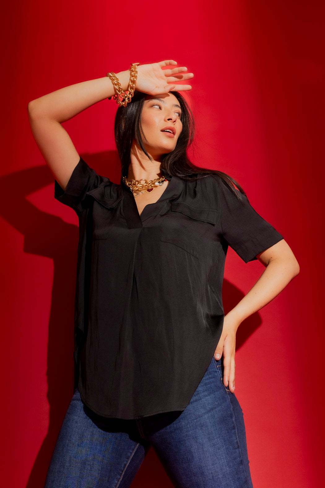 Black Cargo Blogger Shirt